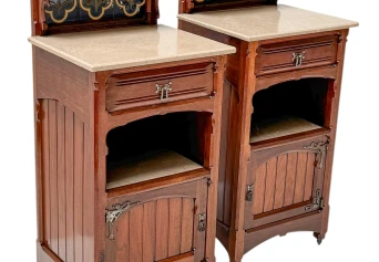 Two Arts & Crafts Nightstands by Gustave Serrurier-Bovy, 1900s